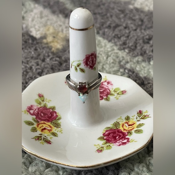 Kay Jewelers Jewelry - Opal & Garnet Birthstone Ring & Ring Holder